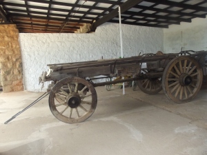 16ft Ox wagon buit in 1935 by Kilngwilliamstown & bought by Mr. Steyn for pounds.